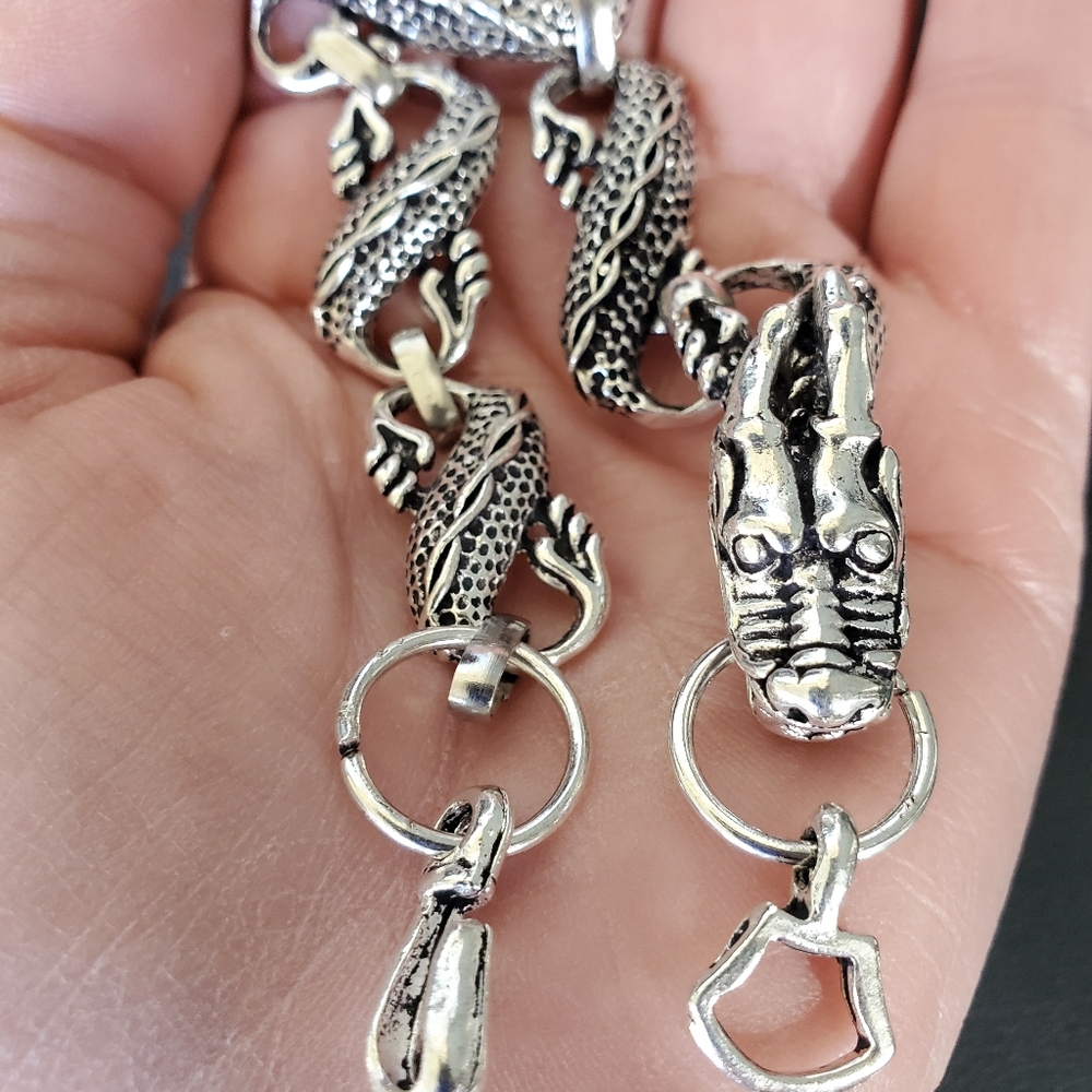 New Unique Silver Dragon Bangle Bracelet.
